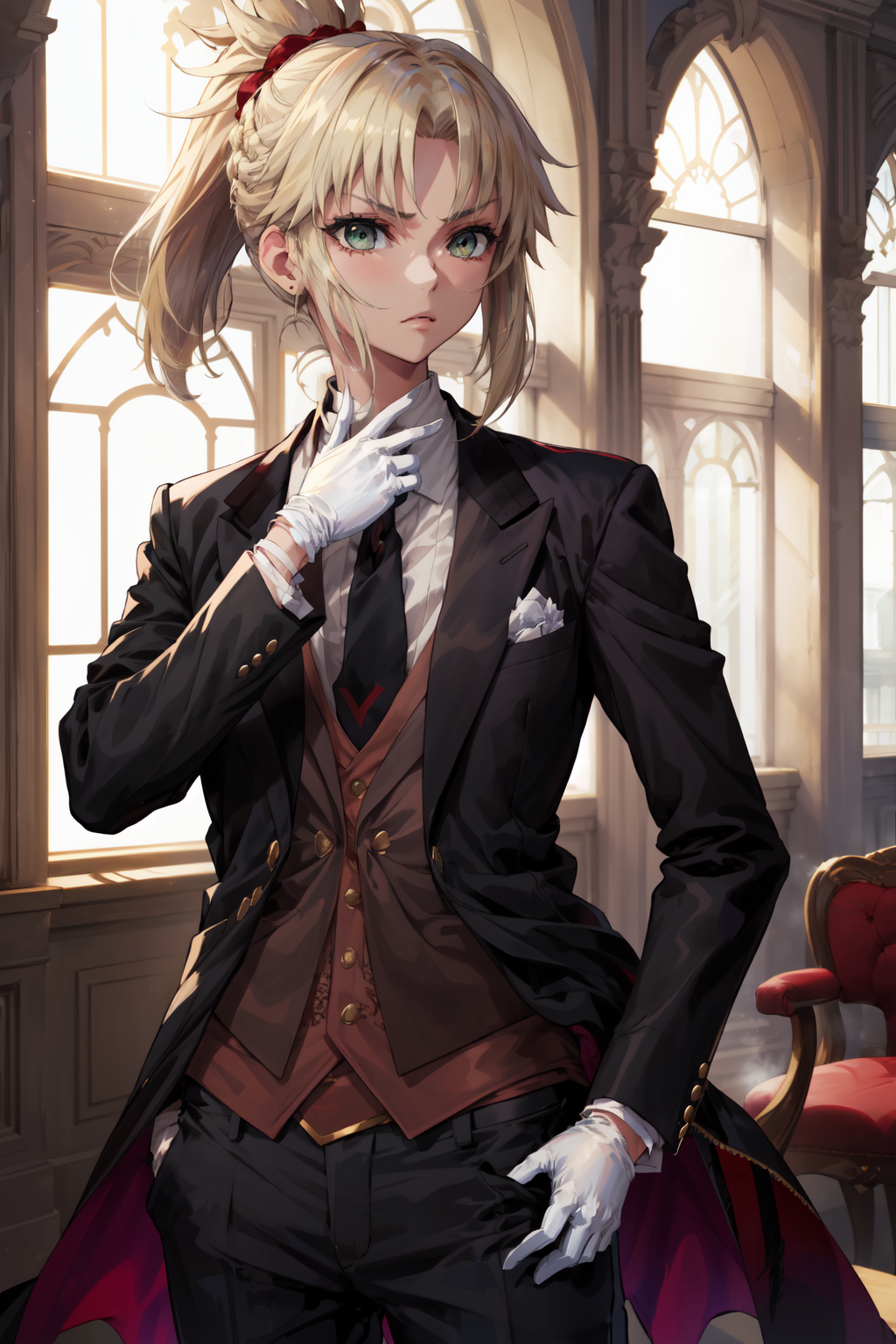 00892-54682368-masterpiece,best quality,1girl,mordred _(fate_),MordredFormalDress,black jacket,black pants,white gloves,serious,luxury hall,_lo.png